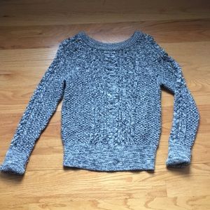 Black and white knitted sweater